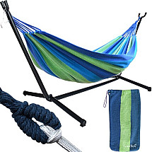 Weather-Resistant High-Quality Steel Frame Hammock - Double Sized, Comfortably Spacious and Safe Load Bearing Relaxation Solution for Outdoors and Indoors