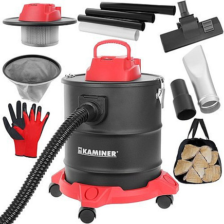 Kaminer Heat-Resistant Ash Vacuum Cleaner, 1600W High Power, Dual Filtration, 20L Stainless Steel Tank with Blower Function & Jet Features - Bagless, Suitable for Industrial Use & Household Cleaning