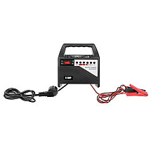 Portable 6A 12V Battery Charger - Universal Car and Motorcycle Battery Charger with LED Charge Level Indicator - Compact, Lightweight for Easy Storage