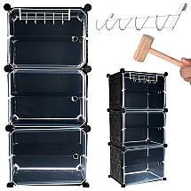 Easy-Assembly Modular Shoe Rack: Space-Saving Multi-Level Shelf with Opening Door & Transparent Design