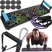 25-in-1 Exercise Board with Pump Holders & Fitness Ropes for Total Body Workout