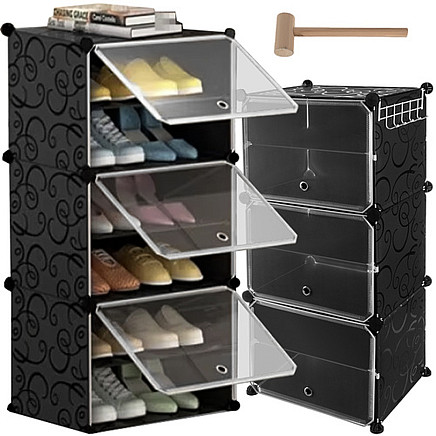 Daudzstāvu Moduļu Kurpju Apavu Plaukts Skapis, 6 Plaukti