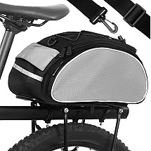 Waterproof Bicycle Bag with Reflective Strip, Velcro Strap, Convenient Zip-Closure Compartments - Durable 13L Bike Trunk Pannier for Safe & Secure Cycling