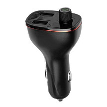 Compact Multi-Function Bluetooth Car FM Transmitter with Dual USB Ports, Compatibility with IOS & Android for Music Streaming & Hands-free Calls