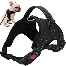 Pressure-Free, Adjustable, Reflective Small Dog Harness with Extra Handle - Durable Quality, Safe & Comfortable Fit for Dogs Up to 22kg