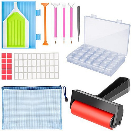 Diamond Embroidery Deluxe Accessories Kit: Family Fun, Precise Painting, Easy Organization & Comprehensive Set Tools