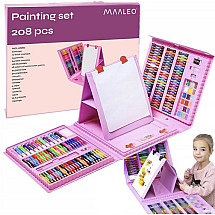 208-Piece XXL Kids Art Set with Portable Suitcase - Durable and Convenient Painting Kit for Beginners to Experienced Artists