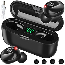 Bluetooth 5.1 Wireless Earbuds with LCD Display, Long-Range Connectivity, Quick Charge and 2000mAh Powerbank