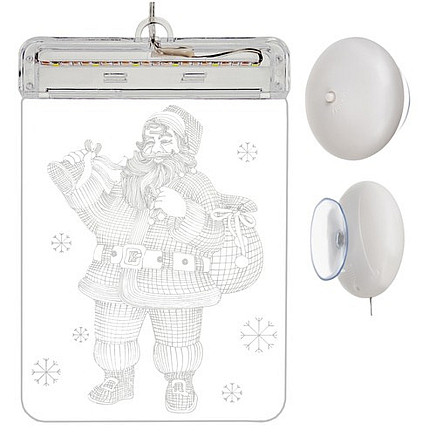 3D двустороннее витражное украшение LED Санта - универсальное рождественское украшение и ночник на батарейках