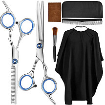 Professional 7-Piece Hair Styling & Cutting Kit - Universal Use for Men, Women, Children - Includes Scissors, Cape, Comb, Brush - Compact Storage Case