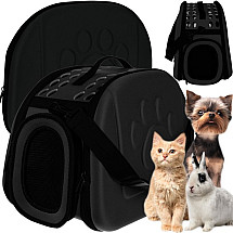 ComfortLite Premium EVA Foam Animal Carrier Bag - Ventilated, Durable and Foldable Pet Transporter for Dogs, Cats or Rabbits, Up to 6 KG, Black