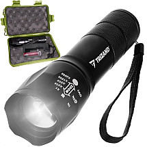 CREE T6 LED Flashlight – Durable Waterproof Tactical Flashlight with USB-Rechargeable Battery and 3 Light Modes, Zoom Focusing for Outdoor Adventure, Camping and Running