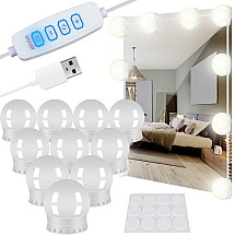 3-цветный диммируемый комплект LED Mirror Light Kit с USB, регулируемой длиной кабеля и энергоэффективным дизайном