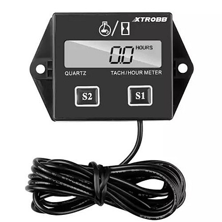 Universal Engine Hour Counter for 2/4 Piston Combustion Engines - Durable, Waterproof, and Shockproof with RPM Measurement and Service Mode - Ideal for Motorcycles, Generators, ATVs and More