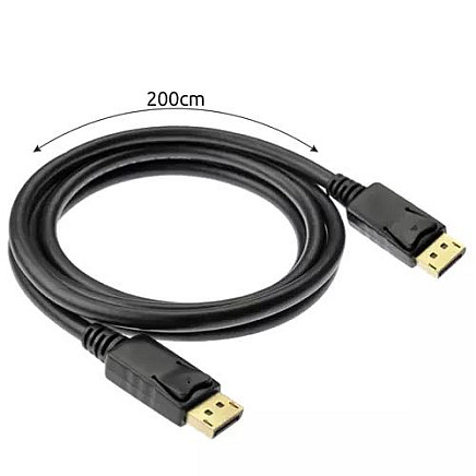 4K DisplayPort Audio Video Cable - Durable, Tangle-Free, Plug & Play, Compatible with All Devices, Gold-Plated Connectors, 200cm Length for Optimal Transmission