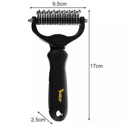 Double-Sided Universal Pet Grooming Trimmer - Reduces Hair Loss, Ergonomic Non-Slip Handle, Safe for Dogs and Cats of All Hair Types