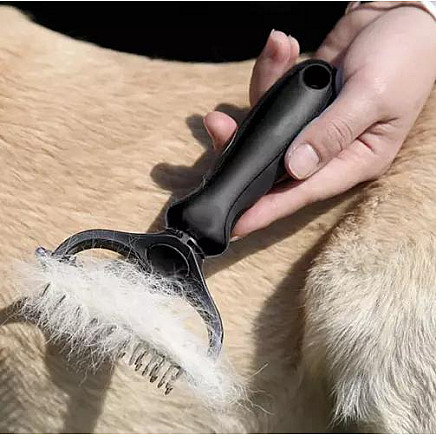 Double-Sided Universal Pet Grooming Trimmer - Reduces Hair Loss, Ergonomic Non-Slip Handle, Safe for Dogs and Cats of All Hair Types