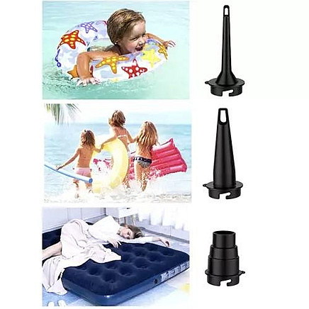 Bezvadu akumulatora gaisa pumpis ar 3 uzgaļiem, matracim, bumbai, baseinam
