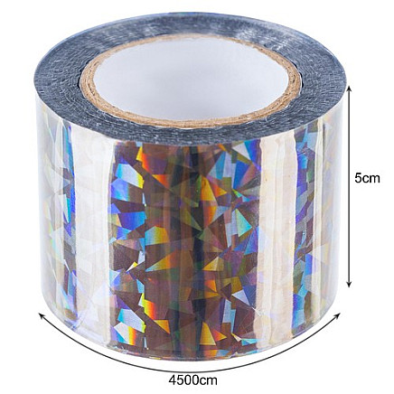 Holographic Waterproof Bird Repellent Tape - 45m PVC Guard Tape for Crop Protection and Safety