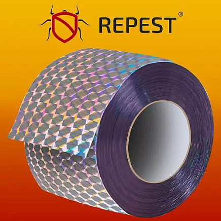 Holographic Bird Deterrent Tape 80m - Waterproof Scarecrow Ribbon for Safe Crop Protection, Building Security and Animal Safety, Easy Install Reflective PVC