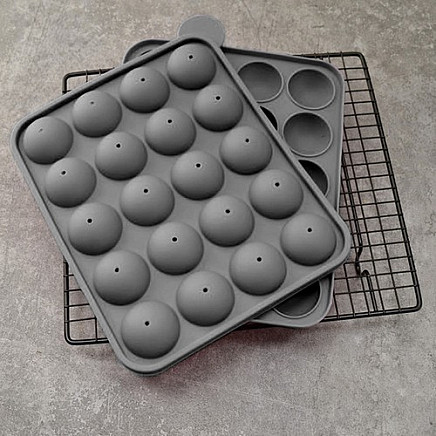 20-Cavity Reusable Silicone Cookie & Lollipop Mold - Perfectly Shaped, Heat Resistant Baking & Freezing Tool