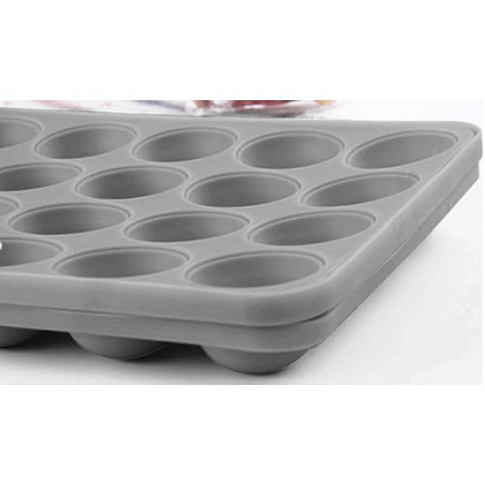 20-Cavity Reusable Silicone Cookie & Lollipop Mold - Perfectly Shaped, Heat Resistant Baking & Freezing Tool