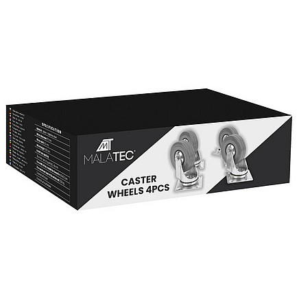 Grozāmie riteņi ar bremzēm Malatec 22537, 4 gab. komplekts