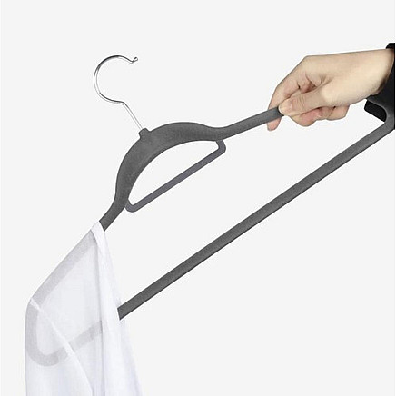 Velūra drēbju pakaramie Ruhhy 22535, 20 gab., pelēki