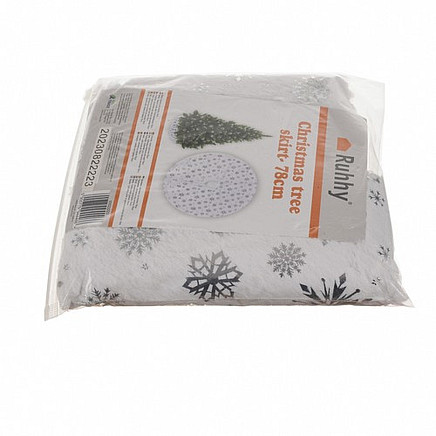 Ziemassvētku eglītes svārki 78 cm Ruhhy 22223, balti ar sudrabu