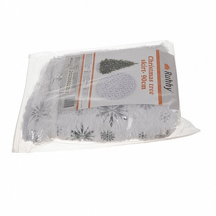 Ziemassvētku eglītes paklājs Ruhhy 22222, 90 cm, balts ar sudrabu