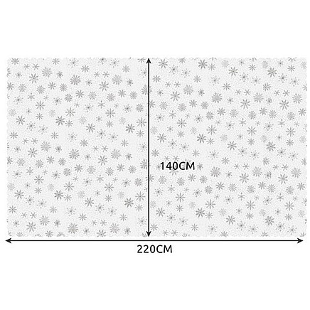 Ziemassvētku galdauts ar sniegpārslām Ruhhy 22791, 220x140 cm, balts ar sudraba