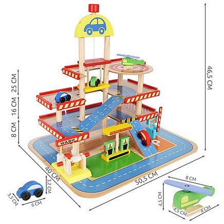 27 detaļu koka garāžu komplekts - bērnu droša, reālistiska rotaļlietu autostāvvieta ar transportlīdzekļiem maziem bērniem - 5900779945920 27 detaļu koka garāžu komplekts - bērnu droša, reālistiska rotaļlietu autostāvvieta ar transportlīdzekļiem maziem bērniem