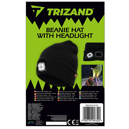 Ziemas cepure ar lukturīti - Melnā _ Trizand