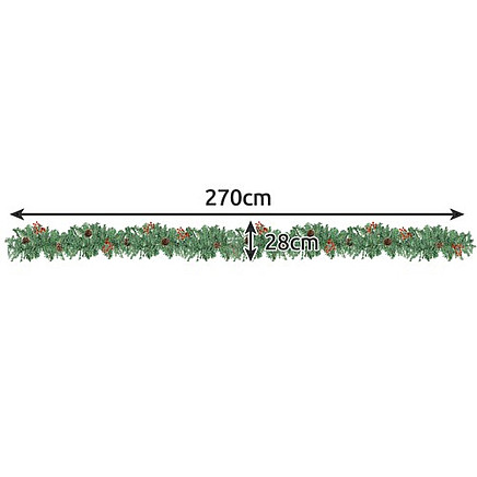 Premium Quality LED-Lit Ziemassvētku eglīšu virtene - 270cm svētku dekori ar iespaidīgu apgaismojumu satriecošiem rotājumiem