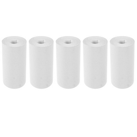 Economical 5-Pack Thermal Printer Paper Rolls - Heat-Sensitive, Ink-Free for Mini Printers