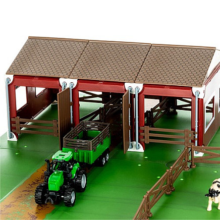 Interactive 102-Piece Farm Life Playset with Animals, Tractors, DIY Assembly, Portable, and Developmental Benefits