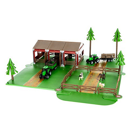 Interactive 102-Piece Farm Life Playset with Animals, Tractors, DIY Assembly, Portable, and Developmental Benefits