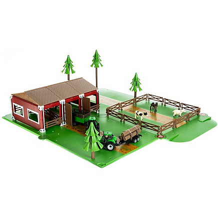 Interactive 102-Piece Farm Life Playset with Animals, Tractors, DIY Assembly, Portable, and Developmental Benefits