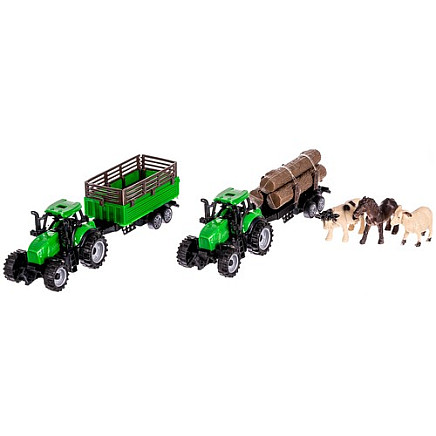 Interactive 102-Piece Farm Life Playset with Animals, Tractors, DIY Assembly, Portable, and Developmental Benefits