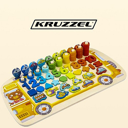 Wooden puzzle - sorter 6 in 1 Kruzzel 22636
