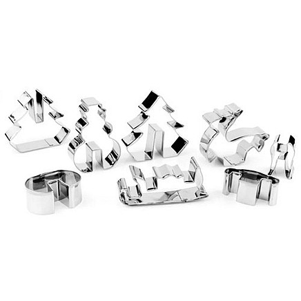 Набор 3D рождественских резаков для печенья - формы для выпечки из нержавеющей стали для пряников, тортов, кондитерских изделий, глиняных поделок