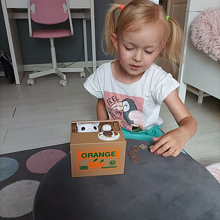 Battery operated piggy bank - kitty 22468