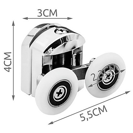Dušas kabīnes durvju rullīšu komplekts, 8 gab., Ruhhy 22900