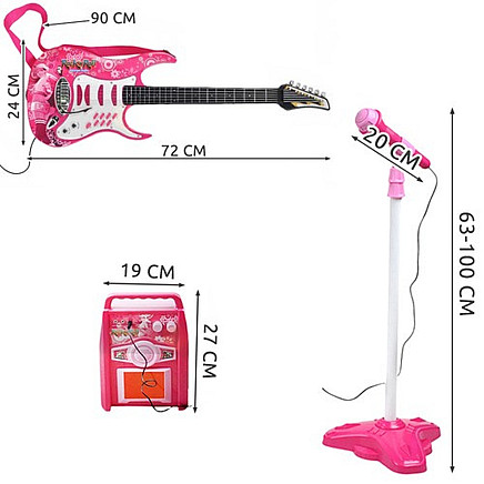 Guitar + microphone + amplifier pink 22407