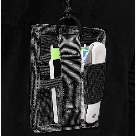 Daudzfunkcionāls ID kartes un caurlaides maciņš Trizand 23029 ar lentu, melns