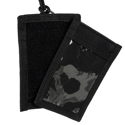 Daudzfunkcionāls ID kartes un caurlaides maciņš Trizand 23029 ar lentu, melns