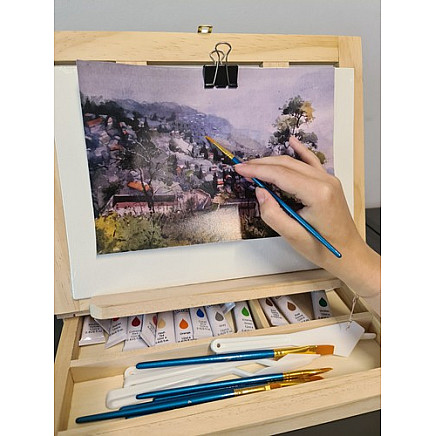 47-Piece Portable Painting Kit with Convertible Easel and Suitcase - All-In-One Art Set, Perfect for Beginners and Professionals, Ideal Gift for Art Enthusiasts