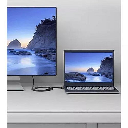 Izoxis 4K DisplayPort HDMI kabelis - universāls, ar zeltītu pārklājumu, Plug & Play, Ultra HD izšķirtspēja - saderīgs ar TV, datoru, PS5 un citām ierīcēm