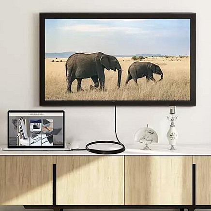 Izoxis 4K DisplayPort HDMI kabelis - universāls, ar zeltītu pārklājumu, Plug & Play, Ultra HD izšķirtspēja - saderīgs ar TV, datoru, PS5 un citām ierīcēm
