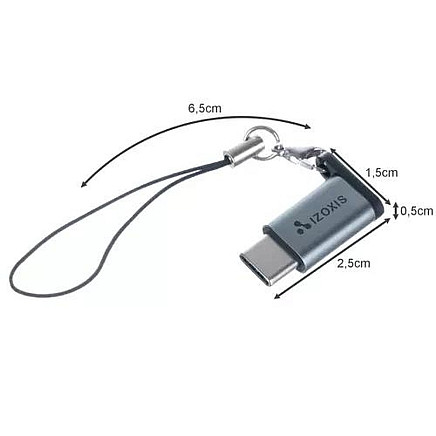 Plug & Play Micro USB 2.0 to USB Type-C OTG Adapter with Lanyard - совместимость 480 Мбит/с передачи данных и 2.1A зарядки, прочный и портативный